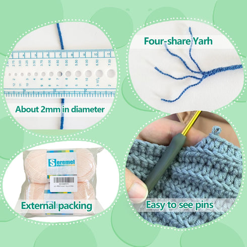 2 Pcs Soft Fluffy Acrylic Yarn for Crocheting and Knitting #4Worsted Weight Yarn-2x50g/2x 142Yards Perfect for Crafts, Blankets Hats, Gloves, Scar...