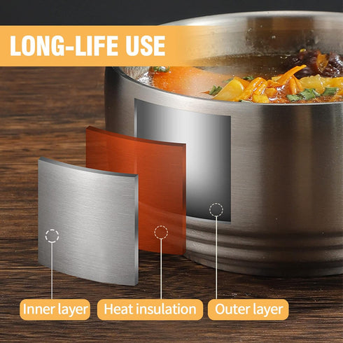 Stainless Steel Rice Bowl with Lid, Set of 2, for Korean Kitchen Restaurant, Double-walled Metal Bowls, Multi-Purpose Insulated Soup Bowls Snacks ...