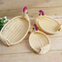 SEWACC Woven Storage Baskets 3 Pcs Rattan Woven Fruit Basket Straw Turkey Shape Bread Basket Wicker Decorative Bowl Food Basket Sundries Container...