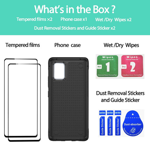 Jeylly for Samsung Galaxy A71 5G Case, Galaxy A71 5G Phone Case with Screen Protector, Heavy Duty Shockproof Drop Proof Slim Fit Women Men Protect...