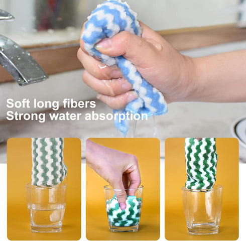 FGSAEOR Microfiber Cleaning Cloth, Cleaning Towel Rags for Washing Dishes, Ultra Absorbent Kitchen Towels for Counters Kitchen House keeping...
