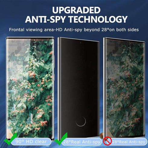 Privacy Screen Protector Samsung Galaxy S23 Ultra, Anti-Spy Tempered Glass, Bubble Free Tempered Glass Film, Anti Scratch, Black Private Tempered ...