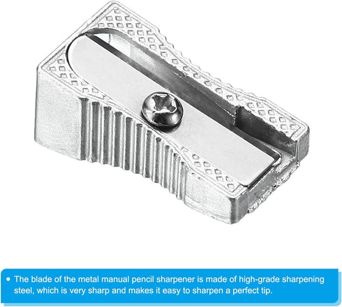 PATIKIL Metal Pencil Sharpeners, 12 Pack Aluminum Alloy Mini Manual Pencil Sharpener with Single Hole for Office Classroom Art Painting, Silver...