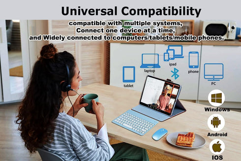 Wireless Bluetooth Keyboard and Mouse Combo Portable Mini Small Slim Compact Typewriter Ergonomic Travel Bluetooth Keyboard Mouse for iPhone iPad ...
