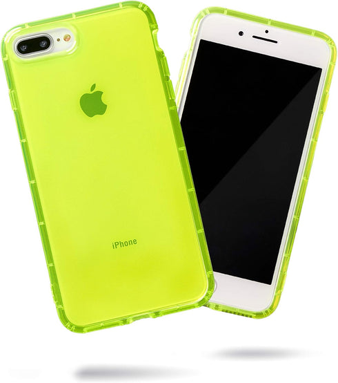 SteepLab Neon Highlighter Case for iPhone 8 Plus & iPhone 7 Plus (5.5" Screen) - The Grippy Jelly Case w/Protective Air Pockets (Conspicuous Neon ...
