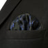 S&W SHLAX&WING Navy Pocket Square Black Patterned Handkerchief for Men Silk...