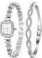Clastyle Elegant Watch and Bracelet Set for Women Rhinestone ling Iced Out Wrist Watch Mother of Pearl Ladies Bracelet Watches...