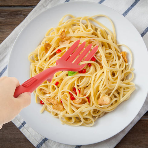 Healeved Silicone Flexible Forks Silicone Cooking Fork Nonstick Blending Fork Ultimate Fork for Cooking Utensil for Kitchen Stir Mix Mash Red...