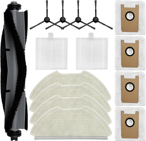 15 PCS Vacuum Accessories for AIRROBO T20+ Cleaner Robot, 1 Main Roller Brush, 4 Side Brushes, 4 Mopping Pads, 4 Vacuum Dust Bags, 2 Hepa Filters...