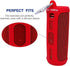 LTGEM Silicone Carrying Travel Case for JBL FLIP 5 Waterproof Portable Speaker with Extra Carabiner - Red...