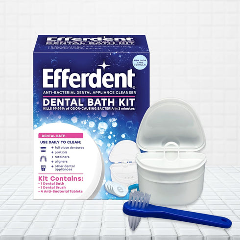 Efferdent Retainer & Denture Cleaner Tablets and Dental Bath, 4 Tablets...