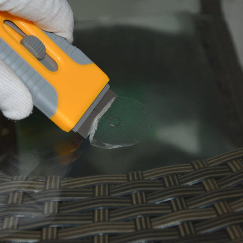 FOSHIO Multi-Purpose Window Tint Removal Tool Set with Long Handle Razor Blade Scraper, Retracted Metal Razor, Mini Plastic Scraper, Microfiber Cl...