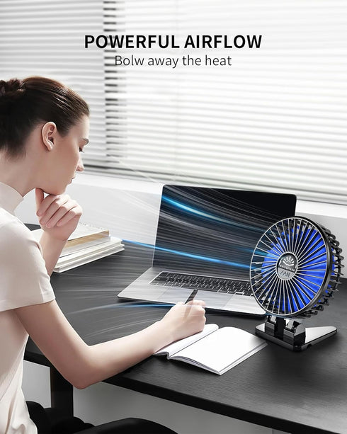 Desk Fan, USB Fan for Desk, Mini Desk Fan, 3 Speed Rotation Strong Wind, Protable Small Desktop Cooling Fan, Quite Mini Personal Fan for Home Offi...