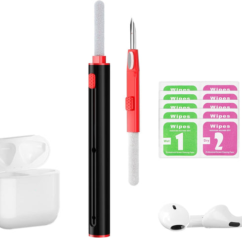 Airpod Cleaner Kit,Bluetooth Airpods Pro Earbuds Cleaning Kit Pen with Soft Brush Flocking Sponge,Multifunctional Earbuds Cleaning Tool for Airpod...