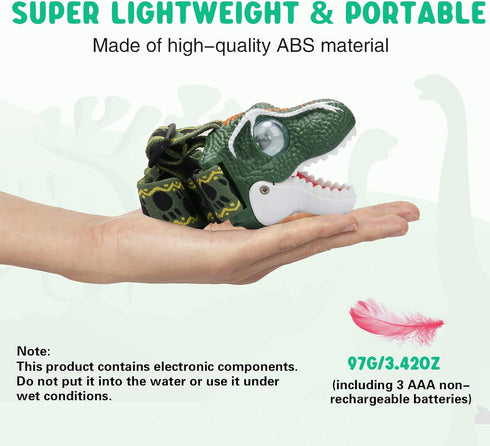 SEVENKA LED Headlamp for Kids, Outdoor Toy Head Lamp Flashlight for Boys Girls Toddler, 3.4oz Lightweight Headlight Camping Gear, Roar/Mute, Birth...