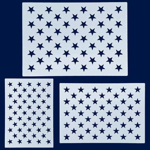 Jumbo American Flag 50 Star Stencil Template, 24.5'' x 17.5'', 3 Sizes Large Plastic Stencil Template for Painting on Wood, Fabric, Paper, Airbrus...
