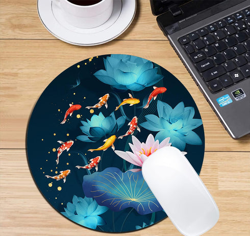 Round Mouse Pad,Beautiful Mouse Mat, Cute Mouse Pad with Design, Non-Slip Rubber Base Mousepad, Waterproof Office Mouse Pad, Small Size 7.9 x 0.12...