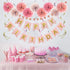 Rose Gold Birthday Decorations Kit - 20-Pc Set with Pre-Strung Happy Birthday Banner, Tissue Paper, Garland & Swirls | Rose Gold Party Supplies fo...