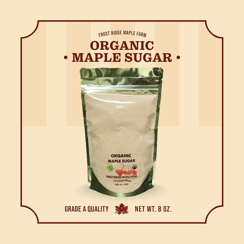 Frost Ridge Maple Farm Powdered Granulated Organic Maple Sugar, Grade A, 8 oz....