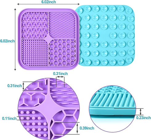2PCS Licking Mat for Dogs with Suction Cups, Premium Lick Pad for Anxiety Relief, Slow Feeder Dog Bowls, Perfect for Bathing, Grooming and Trainin...