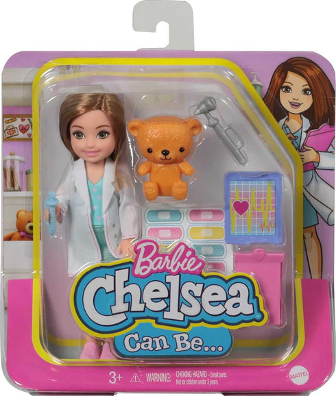 Barbie Doll & Playset with Brunette Chelsea Can Be Doctor Doll & Accessories Including Clipboard, Medical Tools & Bandage Stickers...