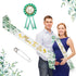 Neutral Sage Green Mom to Be Sash Baby Shower Dad To Be Pin, Gold Glitter Letters Eucalyptus Leaves Greenery Satin Sash Corsage for Pregnant Mommy...