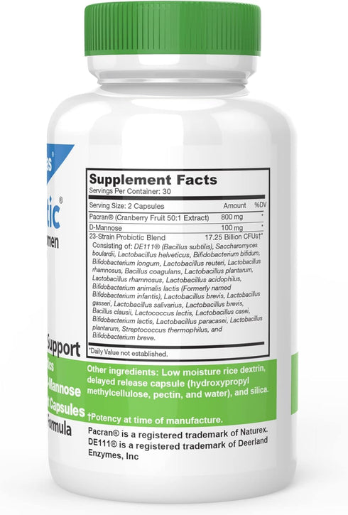 DrFormulas Cranberry Probiotics for Women Vaginal Health & Urinary Tract with Fiber Prebiotic & D Mannose | Nexabiotic Feminine Health, Vaginosis ...
