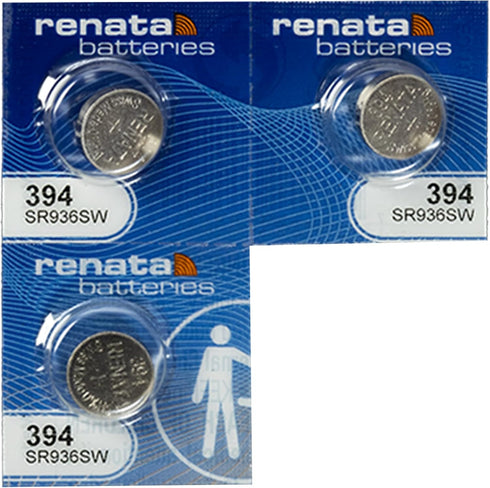 3 Renata 394 Button Cell Watch Batteries...