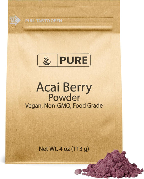 PURE ORIGINAL INGREDIENTS Acai Berry Powder, 4 oz, Superfood, Vegan, Non-GMO, Gluten Free...