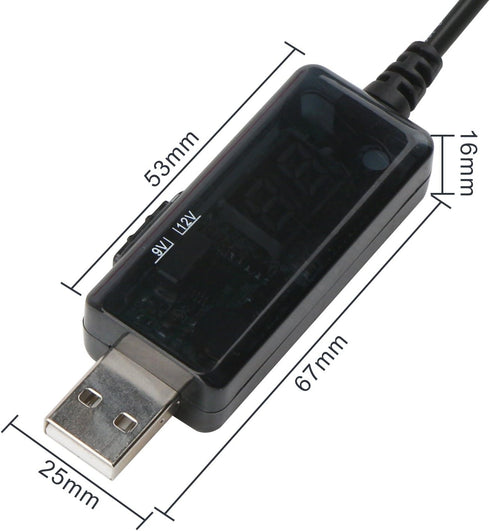DROK USB to 9V Adapter, 5V to 12V Step Up Converter, USB to 12V DC Power Cable Voltage Converter 1A Step Up Transformer Voltage Regulator 12V with...