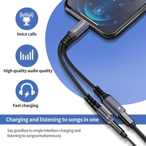 USB c to Aux Headphone Adapter,USB C to 3.5mm Headphone and Charger Adapter,USB C to AUX Mic Jack with PD 60W Fast Charging for Samsung Galaxy S20...