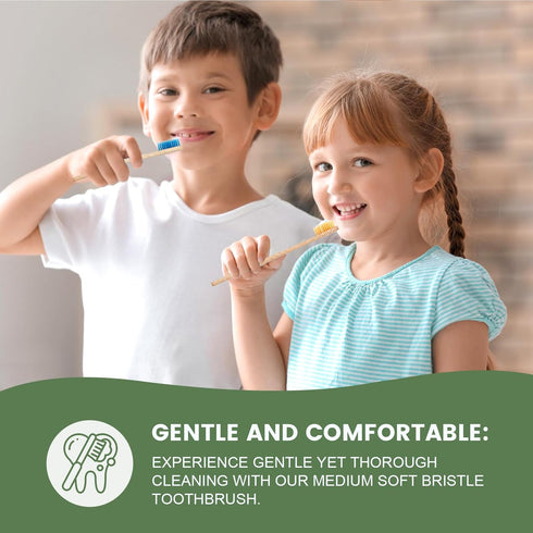 Navona 36 PCS Biodegradable Bamboo Toothbrushes, Individually Wrapped Bulk Toothbrushes, BPA Free Medium Soft Bristles Eco-Friendly, Natural Wood ...