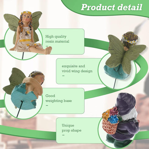 Queekay 13 Pieces Fairies Gnome Decoration Miniature Fairy Gnome Accessories Fairy Gnome Figurine Decor for Garden Yard Outdoor Home Decoration...