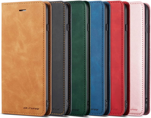 QLTYPRI for iPhone XR Case, Premium PU Leather Cover TPU Bumper with Card Holder Kickstand Hidden Magnetic Adsorption Shockproof Flip Folio Wallet...