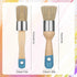 2 Pack Chalk Paint Brush, Chalk and Wax Paint Brush Chalk Paint Tool for Furniture Reusable Flat and Round Chalked Paint Brush for Folk Art Home D...