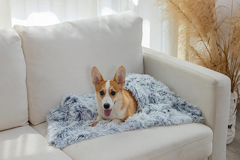PJYuCien Throw Blanket for Dogs & Cats - Fluffy Fleece Calming Pet Throw Blanket, Small Size 16in x 24in, Super Soft and Warm for Indoor, Machine ...