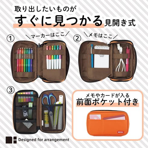 LIHIT LAB Large Capacity Double Zipper Pencil Case For School Office College, Big Capacity 6 Compartments Pencil Bag Holder Adults Teen Boys Girls...