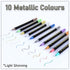 EDIBLE METALLIC MARKERS, 10PCS UPGRADE FOOD GRADE GOLD SHIMMERING PENS FOR COOKIE/CAKE/CUPCAKE/FONDANT/BAKING DECORATING BY PREATOC...