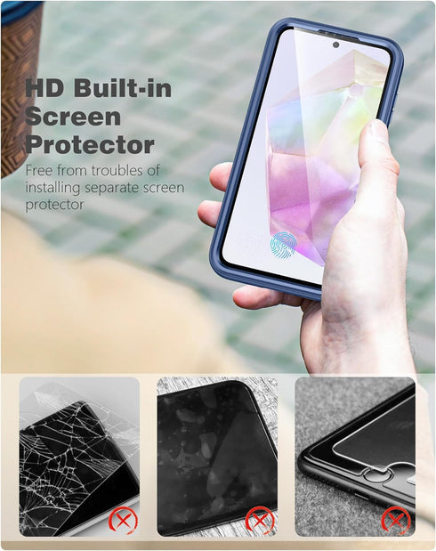 FNTCASE for Samsung Galaxy A35-5G Case: Phone Case with Built-in Screen Protector Protective Silicone Cell Phone Cover Rugged Shockproof Full Prot...