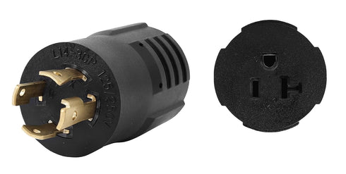 ONETAK NEMA L14-30P to 5-15R 5-20R Compact 120V/240V 30 Amp Twist Lock 4 Prong Male Plug to 120V 20 Amp 3 Prong Female Receptacle Generator Welder...