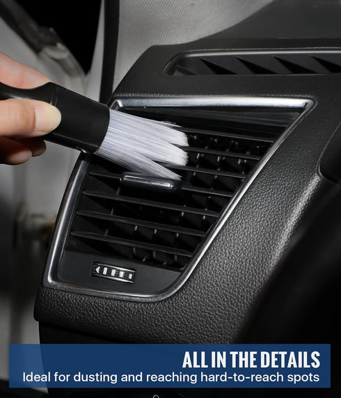 Car Exterior and Interior Detail Brushes, Scratch Free Auto Cleaning Brush Kit, Soft Synthetic Bristles Detailing Brush, Car Care Cleaner Supplies...