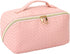 Fixwal 9x4 Inch Travel Makeup Bag, Large Capacity Cosmetic Bags for Women, Waterproof Portable Pouch Open Flat Toiletry Bag Make Up Organizer with...