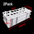 Plastic Test Tube Rack 2 Pack 24 Holes Lab Test Tube Rack Holder for 25mm and Below The Test Tubes, Detachable, White...