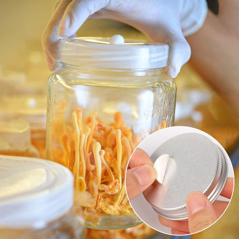 Synthetic Filter Paper Stickers 168 Pcs 20 mm 0.25 µm Filter Disc Mushroom Applied Under Wide Mouth Jar Lid for Mushroom Cultivation...