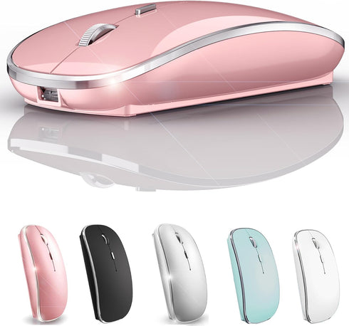 Bluetooth Mouse for iPad pro iPad Air Mac MacBook Pro MacBook Air MacBook Wireless Mouse Laptop Chromebook Win8/10/11 HP DELL PC (Pink)...