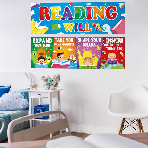 2PCS Classroom Decorations Banner Posters for Teachers Bulletin Board and Wall Decor for Pre School Elementary Middle School...
