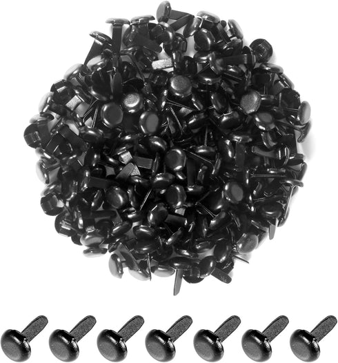 moinkerin 200 Pcs Mini Brads Metal Brad Fasteners Split Pins PastelRound Brads for Paper Craft DIY Stamping Scrapbooking (Black, 0.3 X 0.47 Inch)...