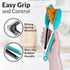 Zulay Stainless Steel Kitchen Tongs with Silicone Tips - Set of 2 (9” & 12”) Locking Cooking Tongs with Non-Slip Grip - Heat Resistant, BBQ Food T...