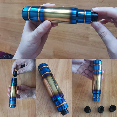 Weighted Manual Shift Knobs Blue, 5 Inch with 3 Threaded Adapters M8 M10 M12 x 1.25, Metal Gear Stick Shift Knob Aluminum Alloy, Universal Car Acc...
