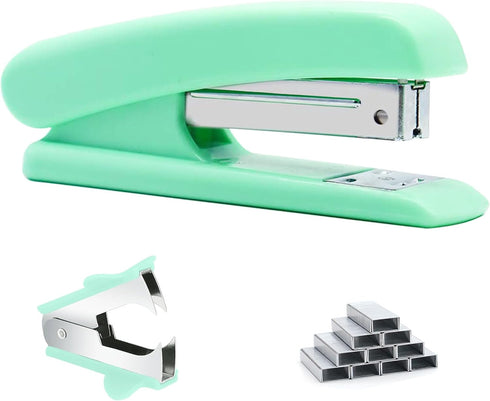Green Stapler, Desktop Stapler, 25 Sheet Capacity, includes 1000 Staples and Staple Remover...